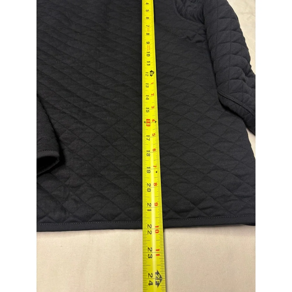 Marine Layer Mens‎ Small Quilted Quarter Zip Pullover Black Rumpus Dog Cat Logo